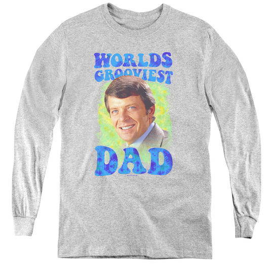 Brady Bunch - Worlds Grooviest - Youth Long Sleeve Tee - Athletic Heather