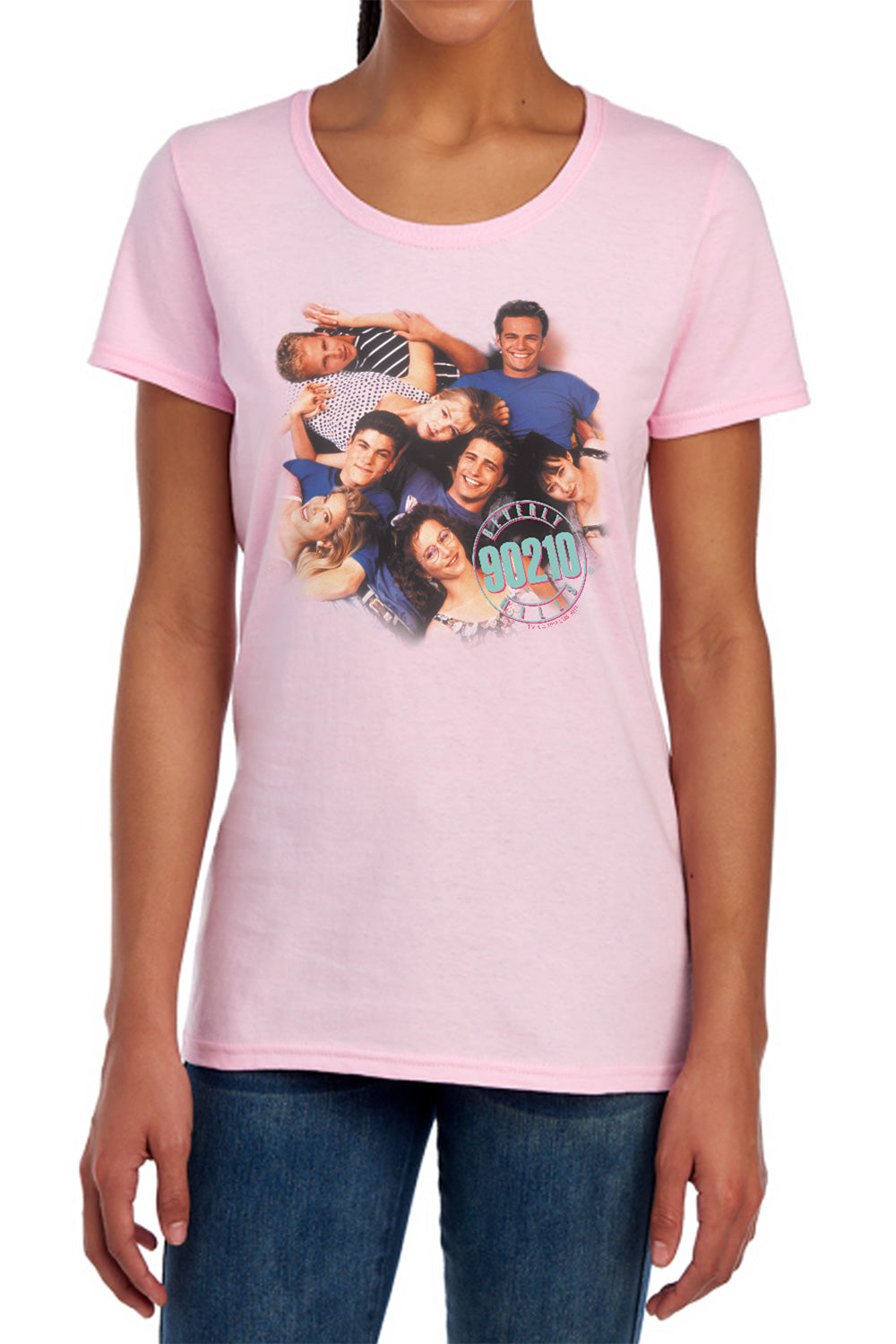 90210 - Gang In Logo - Short Sleeve Womens Tee - Pink T-shirt