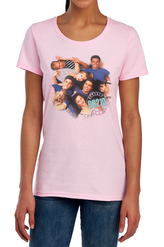 90210 - Gang In Logo - Short Sleeve Womens Tee - Pink T-shirt