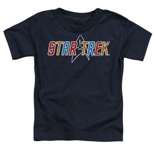 Star Trek - Multi Colored Logo - Short Sleeve Toddler Tee - Navy T-shirt