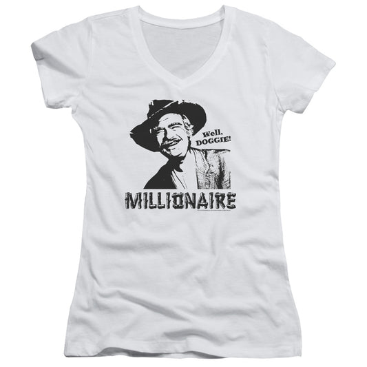 Beverly Hillbillies Millionaire - Junior V-neck - White