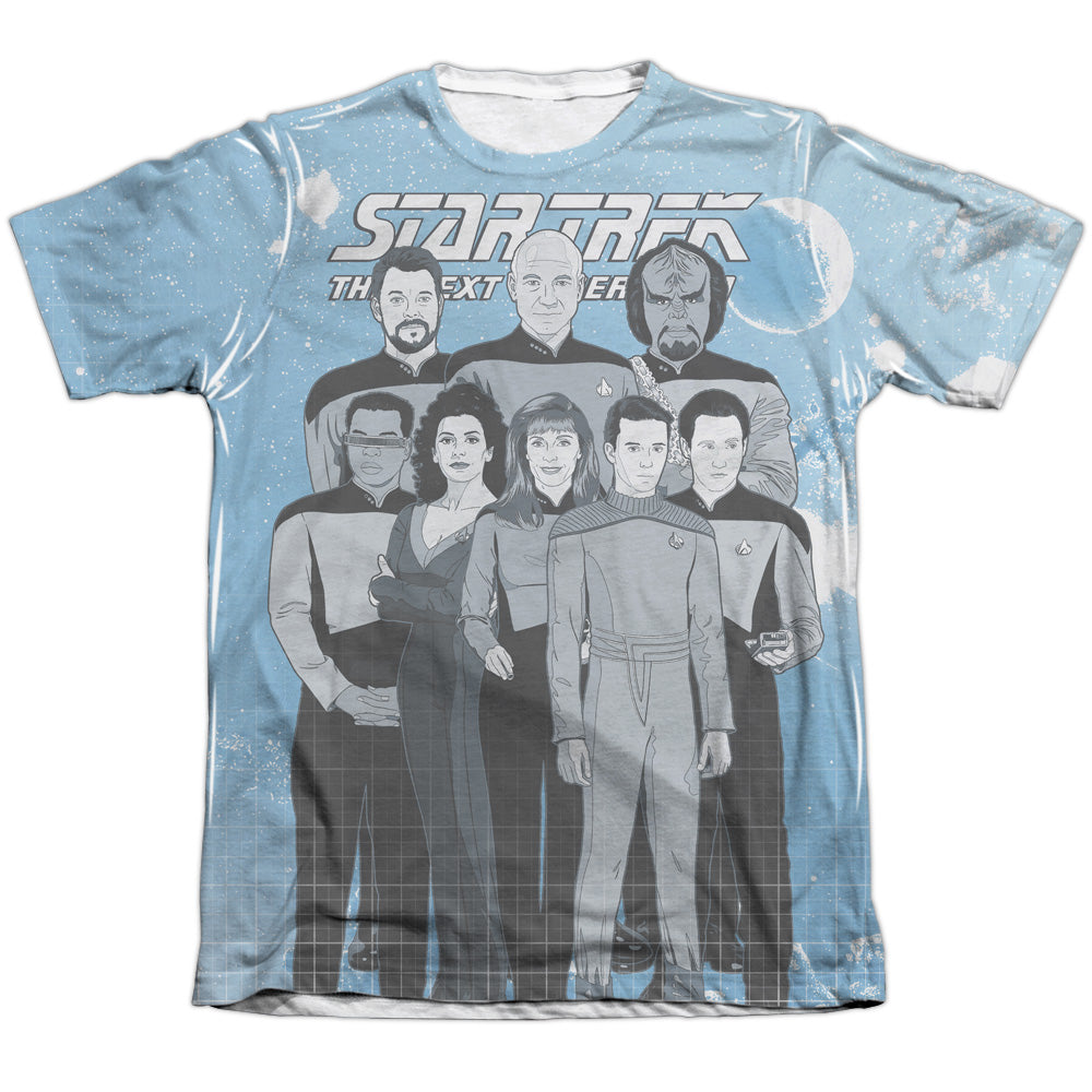 STAR TREK TNG COMIC CAST-ADULT POLY/COTTON T-Shirt