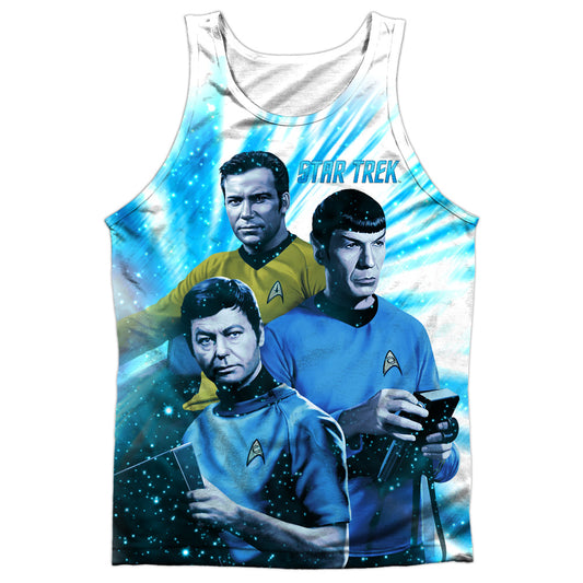Star Trek - Space Shadows - Adult 100% Poly Tank Top - White