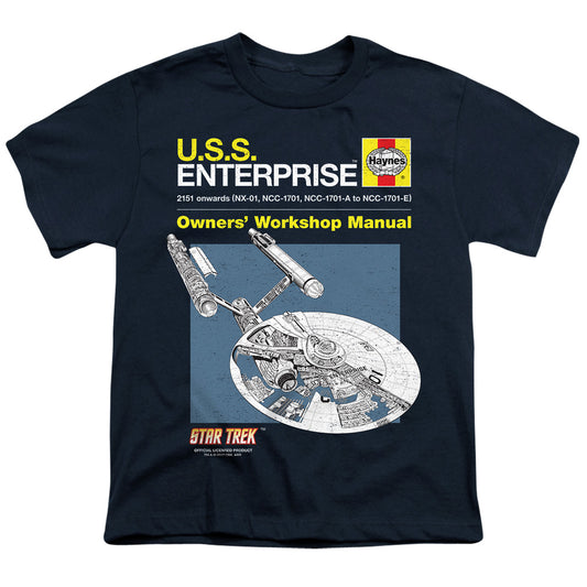 Star Trek - Enterprise Manual - Short Sleeve Youth 18/1 - Navy T-shirt