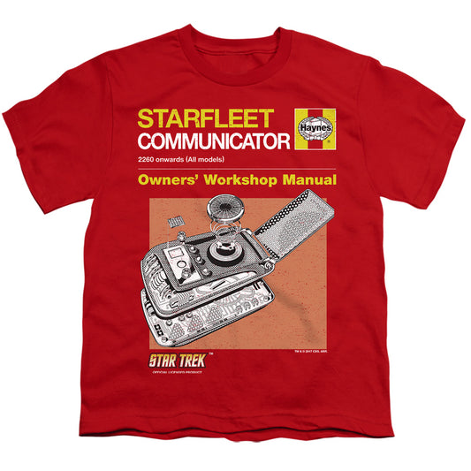 Star Trek - Comm Manual - Short Sleeve Youth 18/1 - Red T-shirt