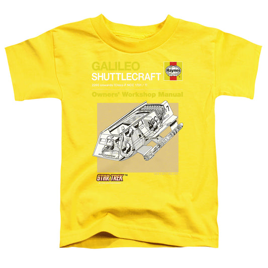 Star Trek - Shuttle Manual - Short Sleeve Toddler Tee - Yellow T-shirt
