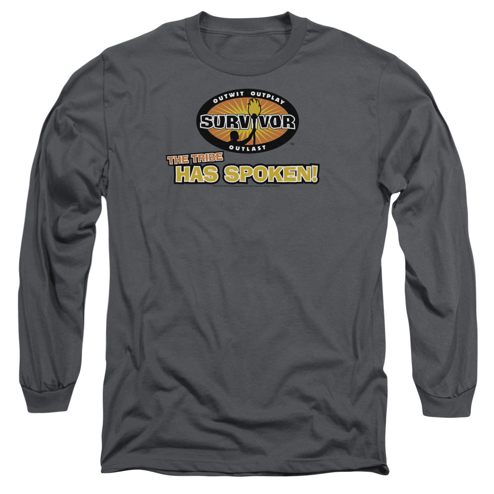 Survivor - Tribe Has Spoken - Long Sleeve Adult 18/1 - Charcoal T-shirt