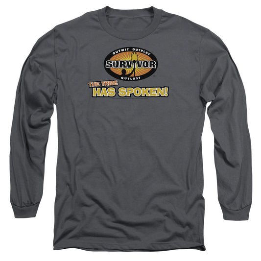 Survivor - Tribe Has Spoken - Long Sleeve Adult 18/1 - Charcoal T-shirt