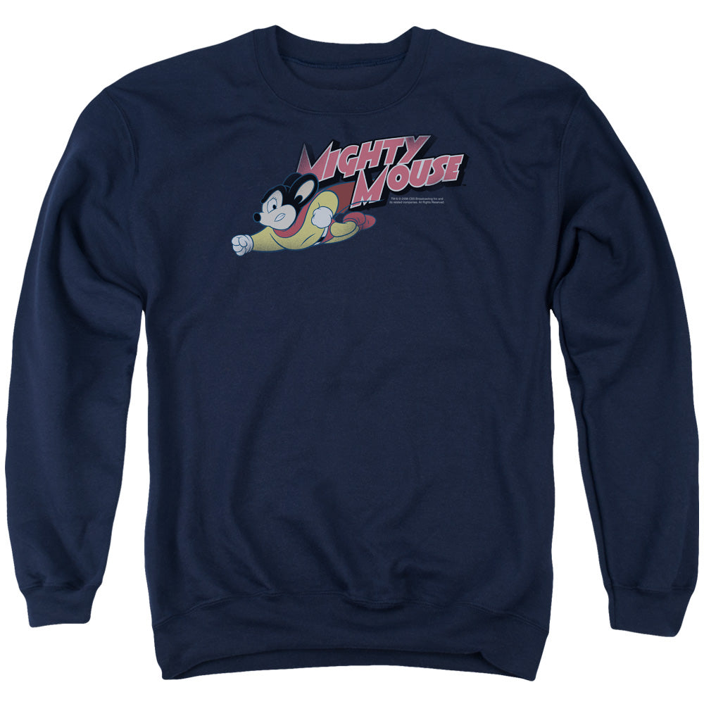 Mighty Mouse - Mighty Retro - Adult Crewneck Sweatshirt - Navy