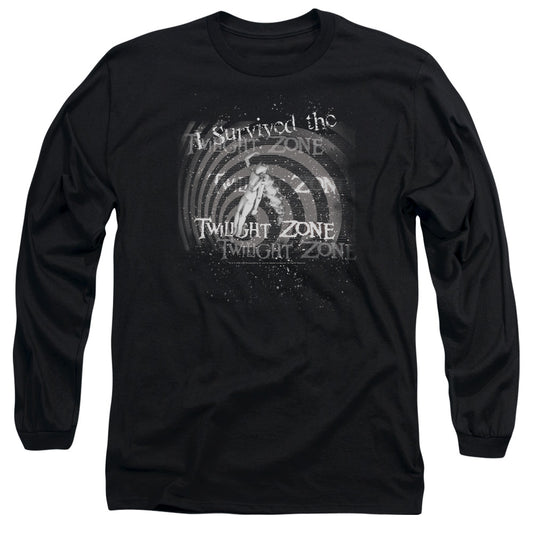 Twilight Zone - I Survived - Long Sleeve Adult 18/1 - Black T-shirt