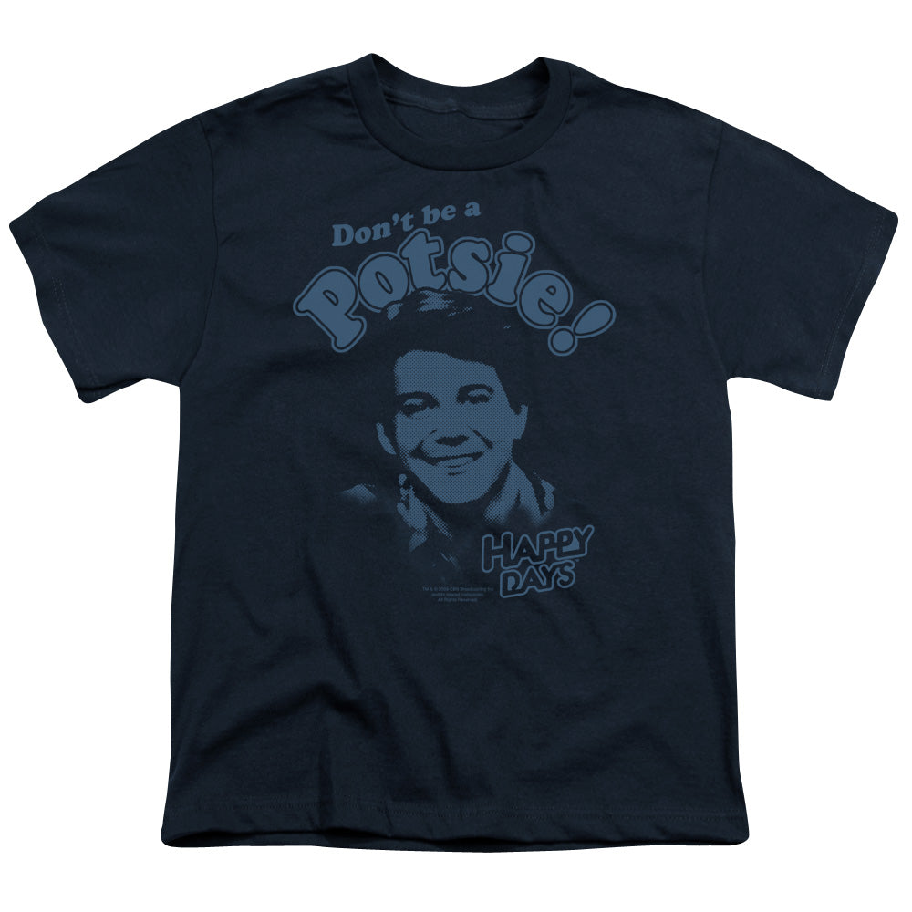 Happy Days - Dont Be A Potsy - Short Sleeve Youth 18/1 - Navy T-shirt