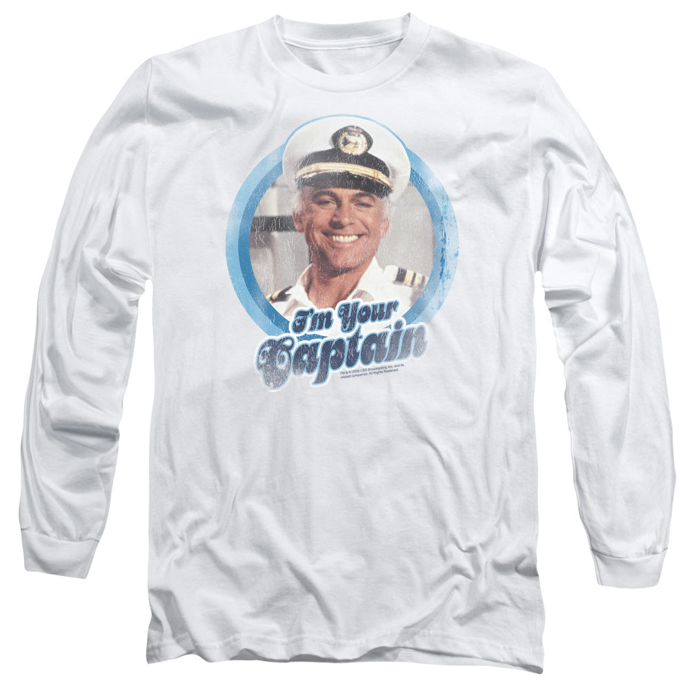 Love Boat - Im Your Captain - Long Sleeve Adult 18/1 - White T-shirt