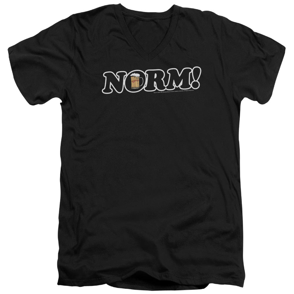 Cheers - Norm! - Short Sleeve Adult V-neck - Black T-shirt