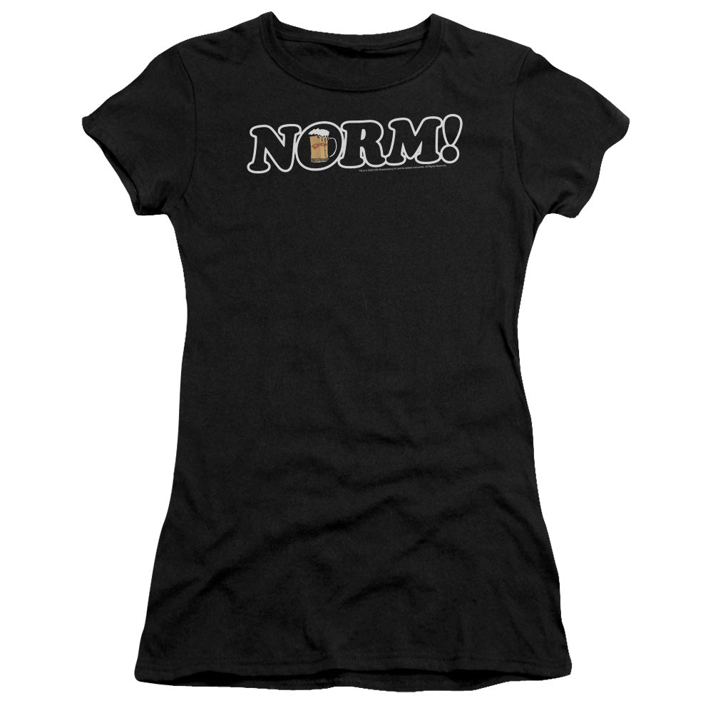 Cheers - Norm! - Short Sleeve Junior Sheer - Black T-shirt