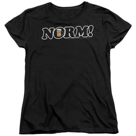 CHEERS NORM! - S/S WOMENS TEE - BLACK T-Shirt