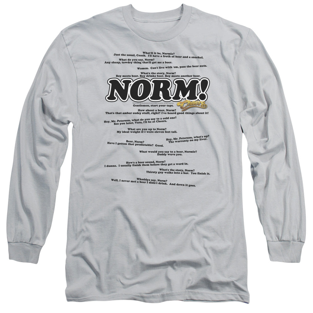 Cheers - Normisms - Long Sleeve Adult 18/1 - Silver T-shirt