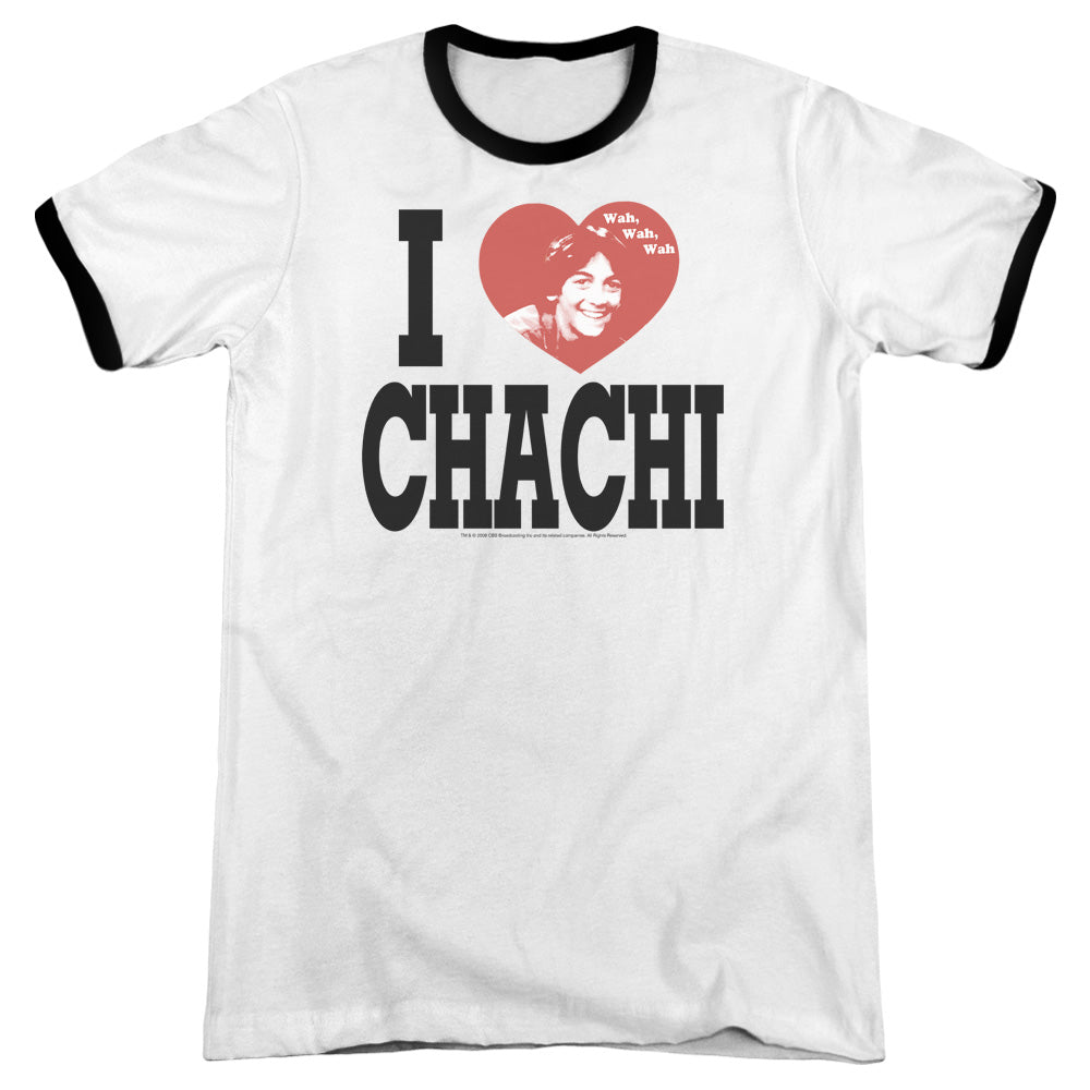 Happy Days - I Heart Chachi - Adult Ringer - White/black