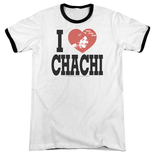 Happy Days - I Heart Chachi - Adult Ringer - White/black
