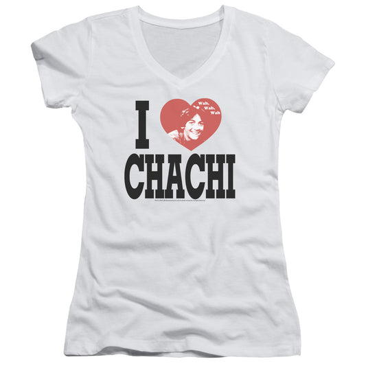 Happy Days - I Heart Chachi - Junior V-neck - White