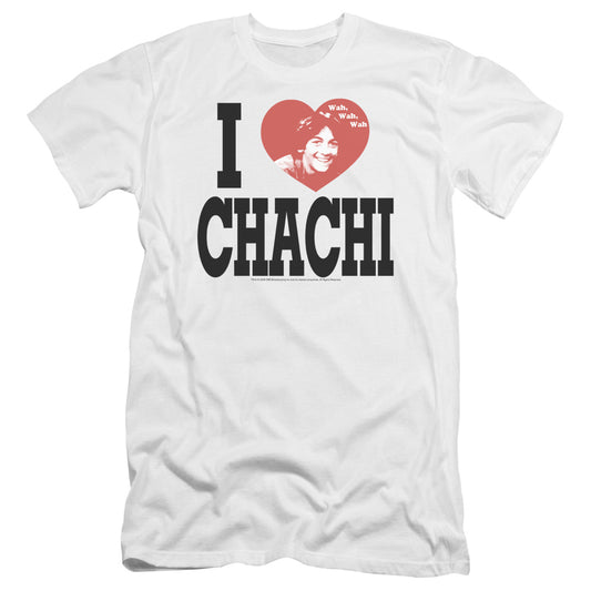 Happy Days - I Heart Chachi-premuim Canvas Adult Slim Fit 30/1 - White
