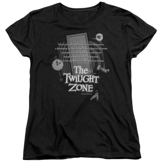 Twilight Zone - Monologue - Short Sleeve Womens Tee - Black T-shirt