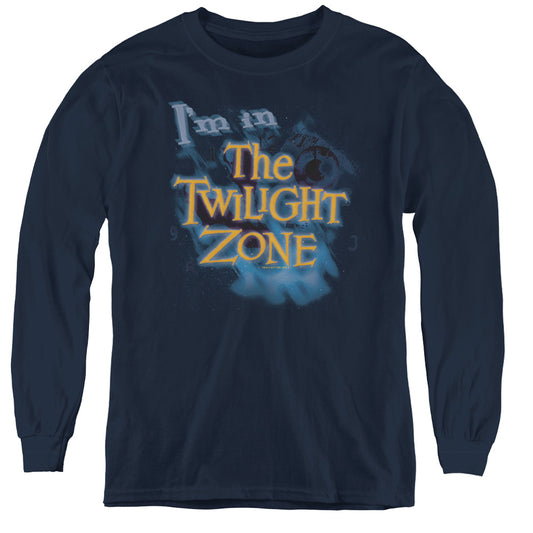 Twilight Zone - Im In The Twilight Zone - Youth Long Sleeve Tee - Navy