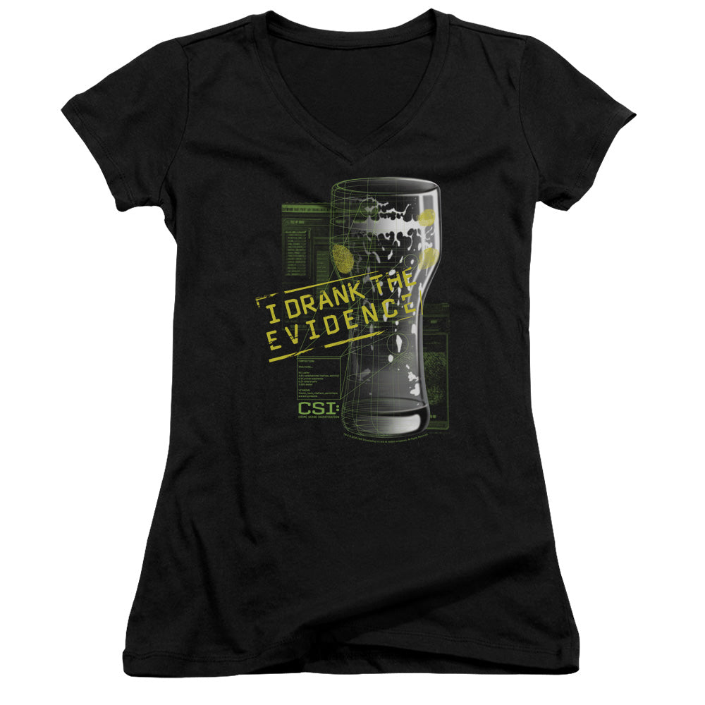 Csi - I Drank The Evidence - Junior V-neck - Black