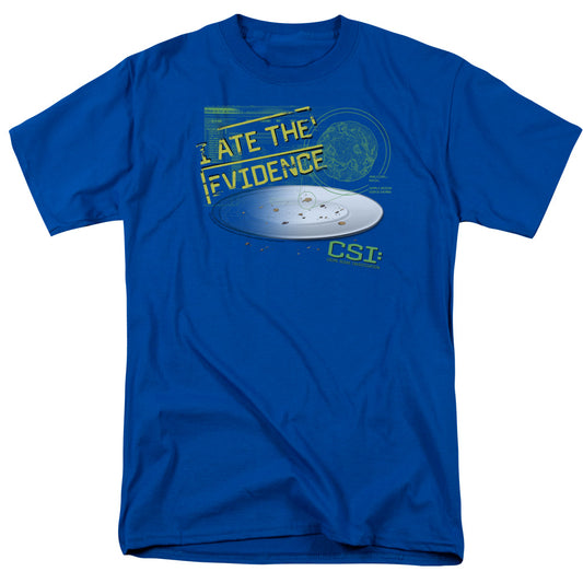 Csi - I Ate The Evidence - Short Sleeve Adult 18/1 - Royal Blue T-shirt