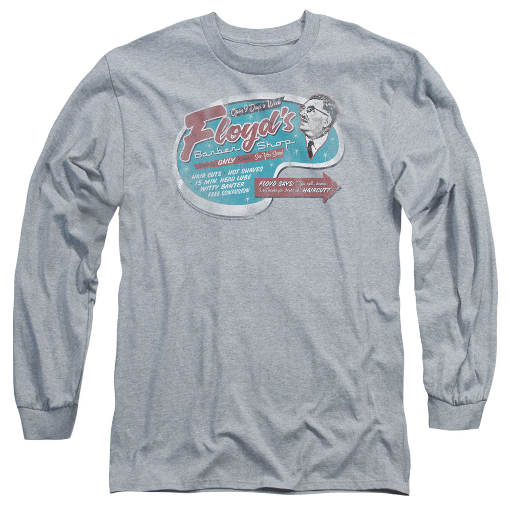 Mayberry - Floyds Barber Shop - Long Sleeve Adult 18/1 - Athletic Heather T-shirt