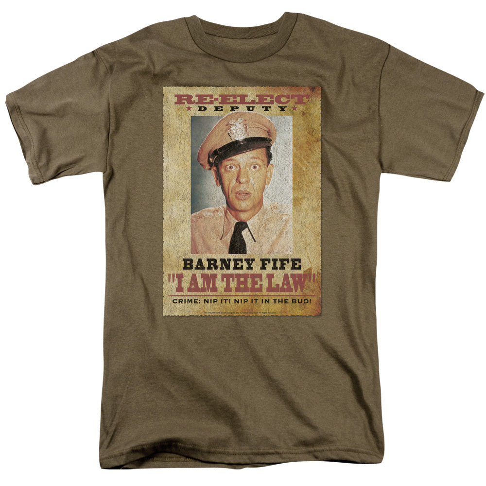Andy Griffith - I Am The Law - Short Sleeve Adult 18/1 - Safari Green T-shirt