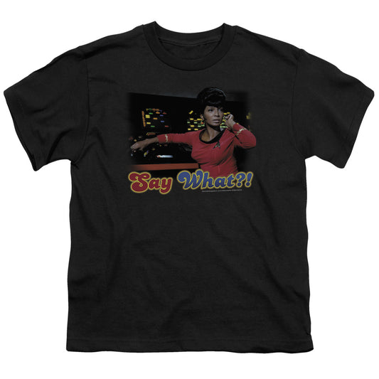 Star Trek - Say What - Short Sleeve Youth 18/1 - Black T-shirt