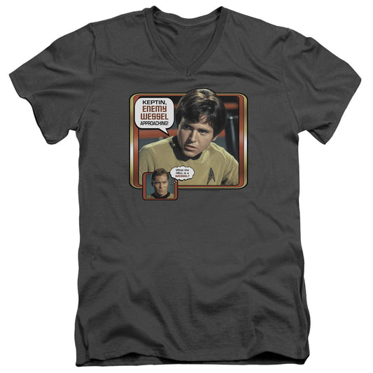 Star Trek - Enemy Wessel - Short Sleeve Adult V-neck - Charcoal T-shirt