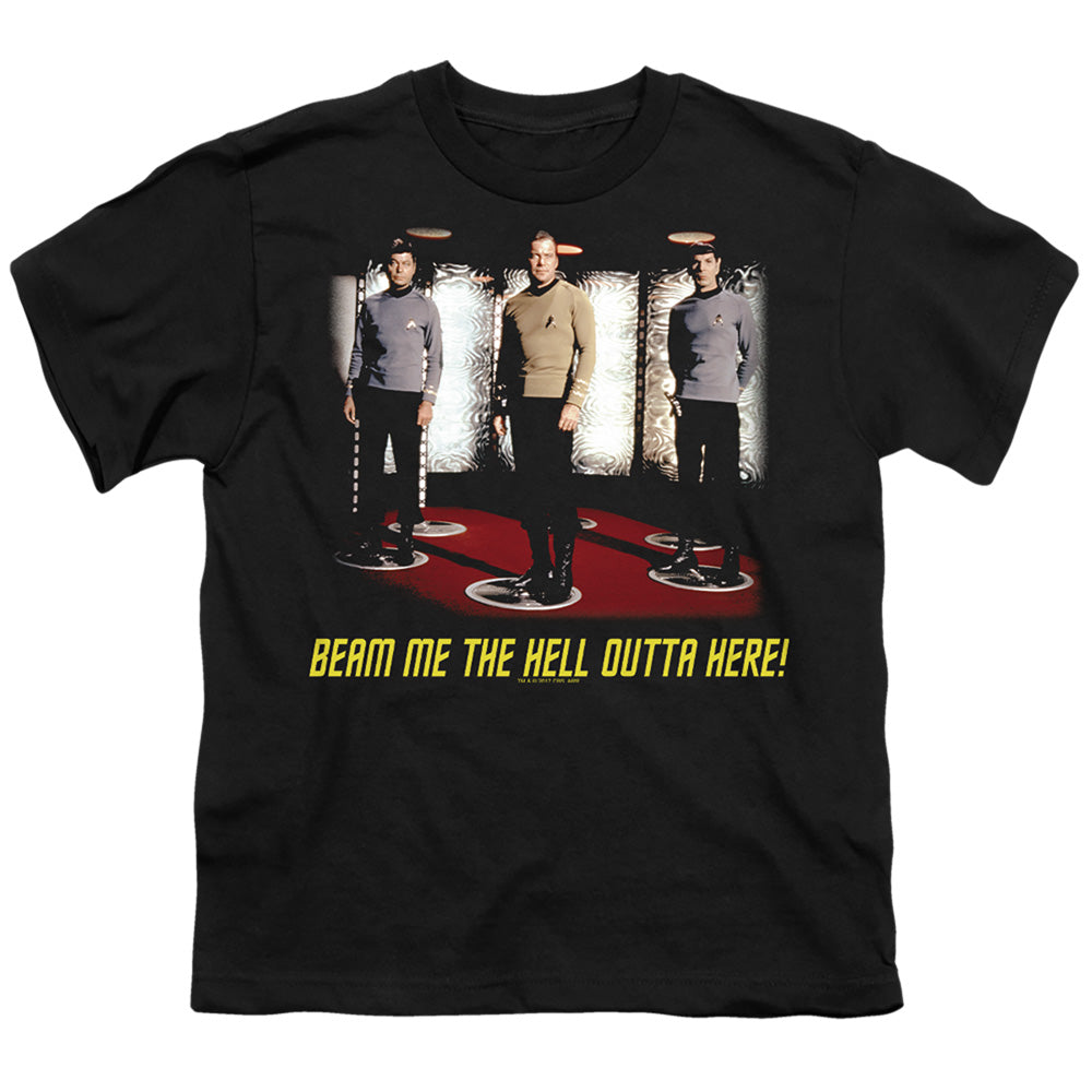 Star Trek - Beam Me Out - Short Sleeve Youth 18/1 - Black T-shirt