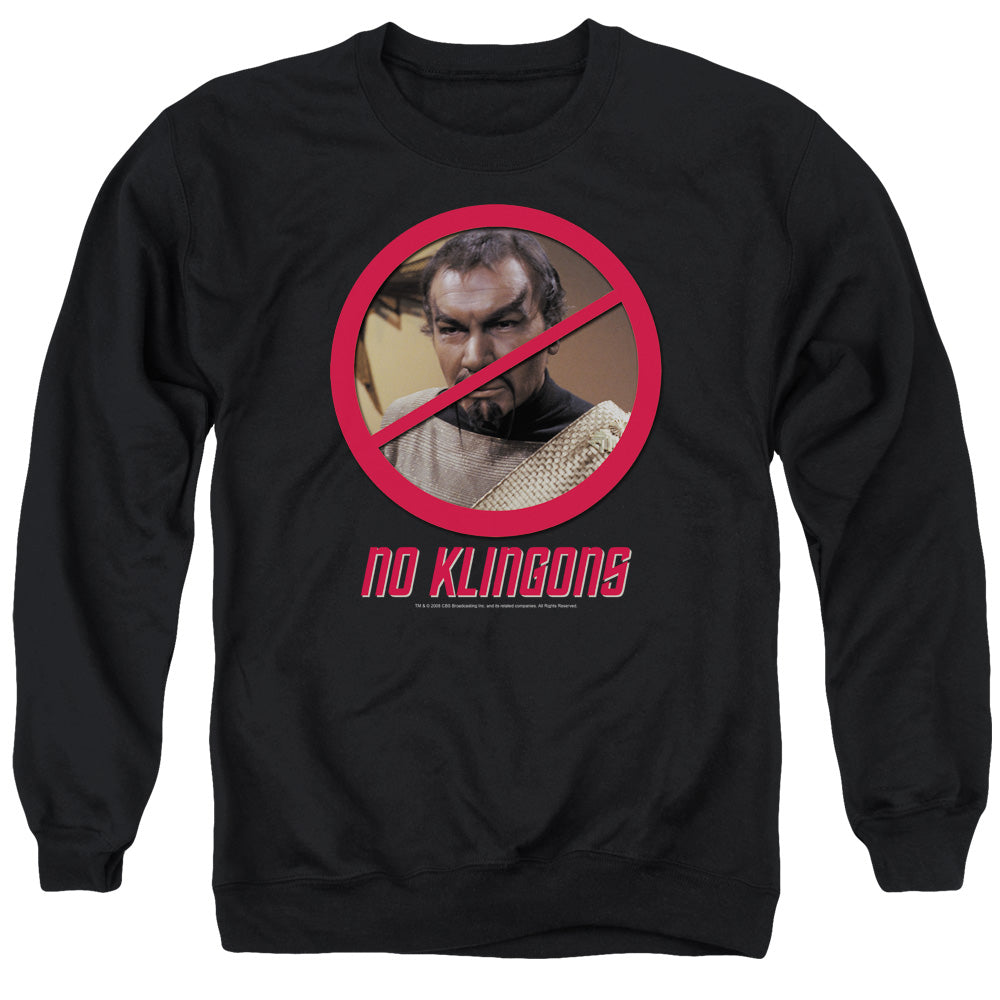 Star Trek - No Klingons - Adult Crewneck Sweatshirt - Black