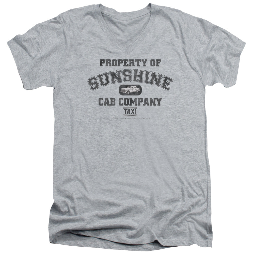 Taxi - Property Of Sunshine Cab - Short Sleeve Adult V-neck - Athletic Heather T-shirt