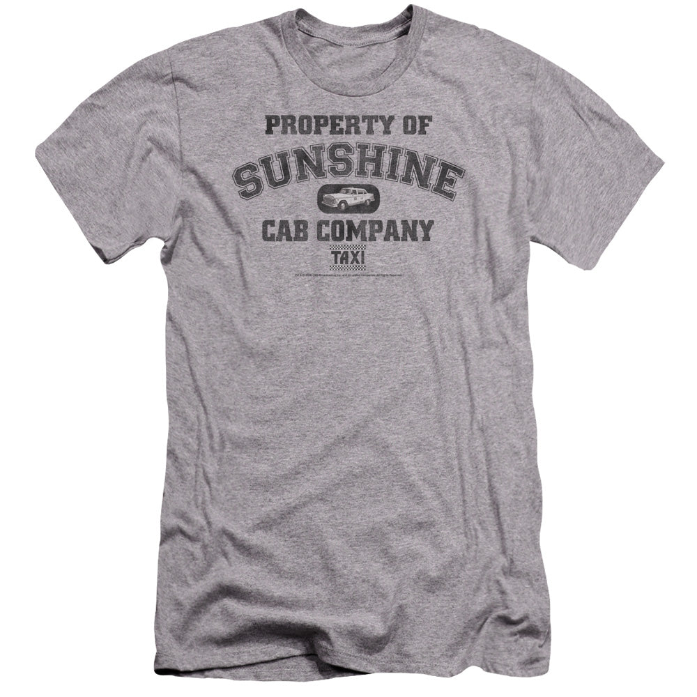 Taxi - Property Of Sunshine Cab-premuim Canvas Adult Slim Fit 30/1 - Athletic Heather