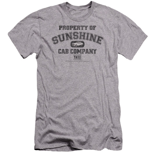 Taxi - Property Of Sunshine Cab-premuim Canvas Adult Slim Fit 30/1 - Athletic Heather