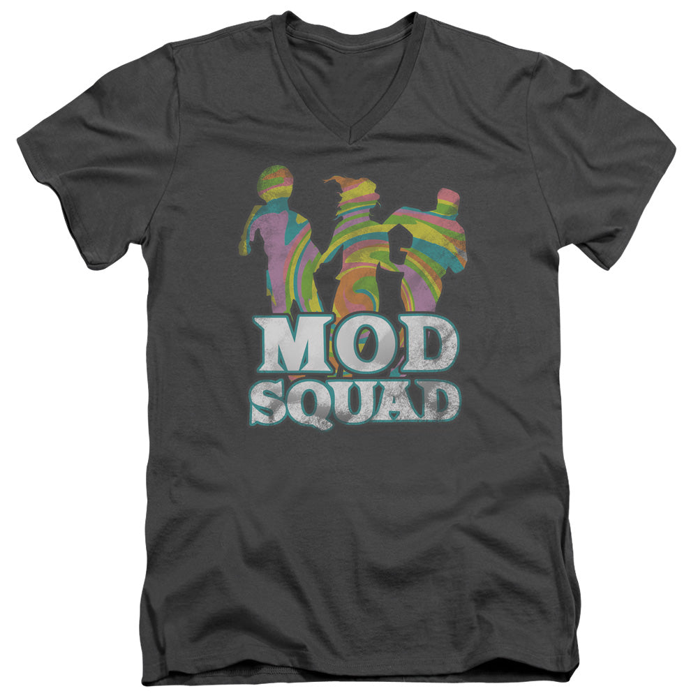 Mod Squad - Mod Squad Run Groovy - Short Sleeve Adult V-neck - Charcoal T-shirt