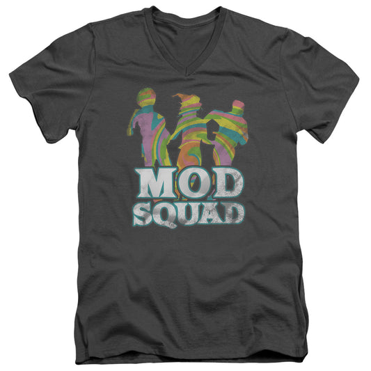 Mod Squad - Mod Squad Run Groovy - Short Sleeve Adult V-neck - Charcoal T-shirt