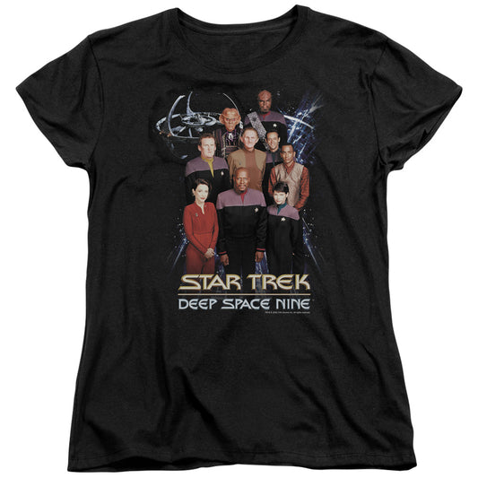 Star Trek - Ds9 Crew - Short Sleeve Womens Tee - Black T-shirt