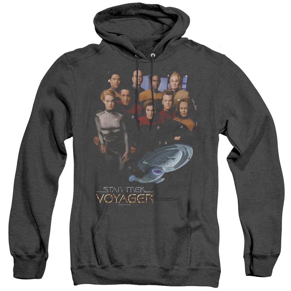 Star Trek - Voyager Crew - Adult Heather Hoodie - Black