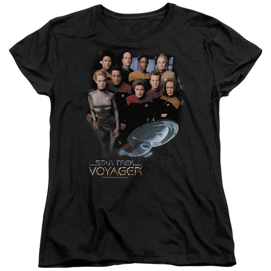 Star Trek - Voyager Crew - Short Sleeve Womens Tee - Black T-shirt