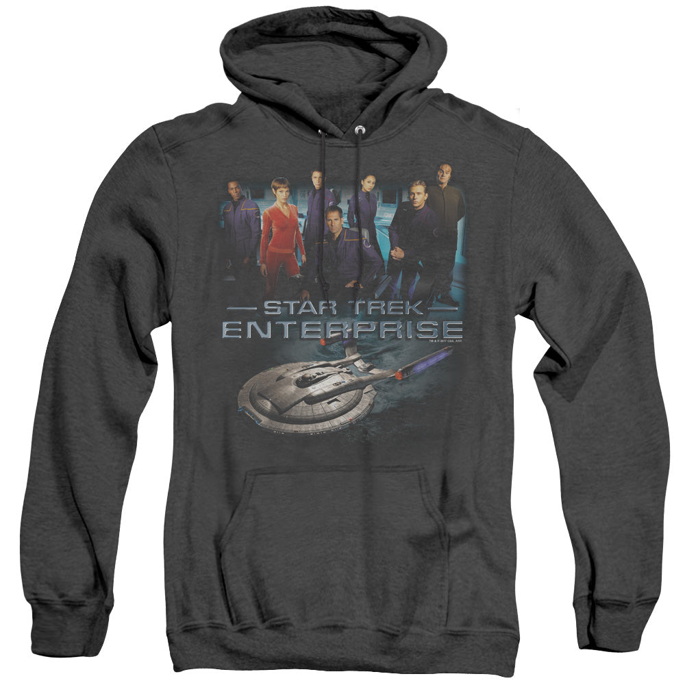 Star Trek - Enterprise Crew - Adult Heather Hoodie - Black
