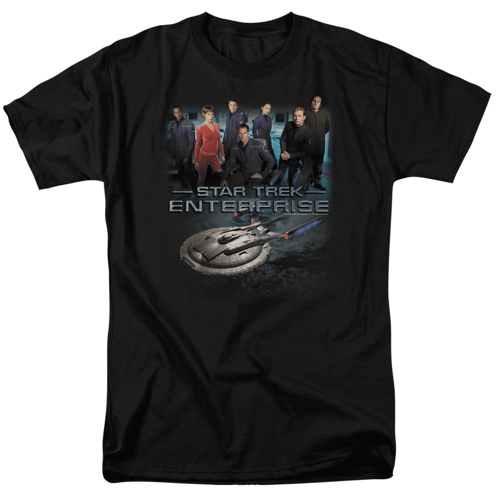 Star Trek - Enterprise Crew - Short Sleeve Adult 18/1 - Black T-shirt