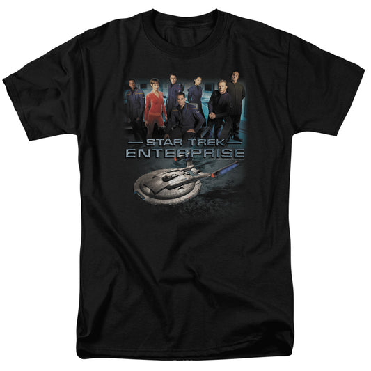 Star Trek - Enterprise Crew - Short Sleeve Adult 18/1 - Black T-shirt