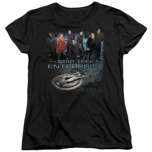 Star Trek - Enterprise Crew - Short Sleeve Womens Tee - Black T-shirt