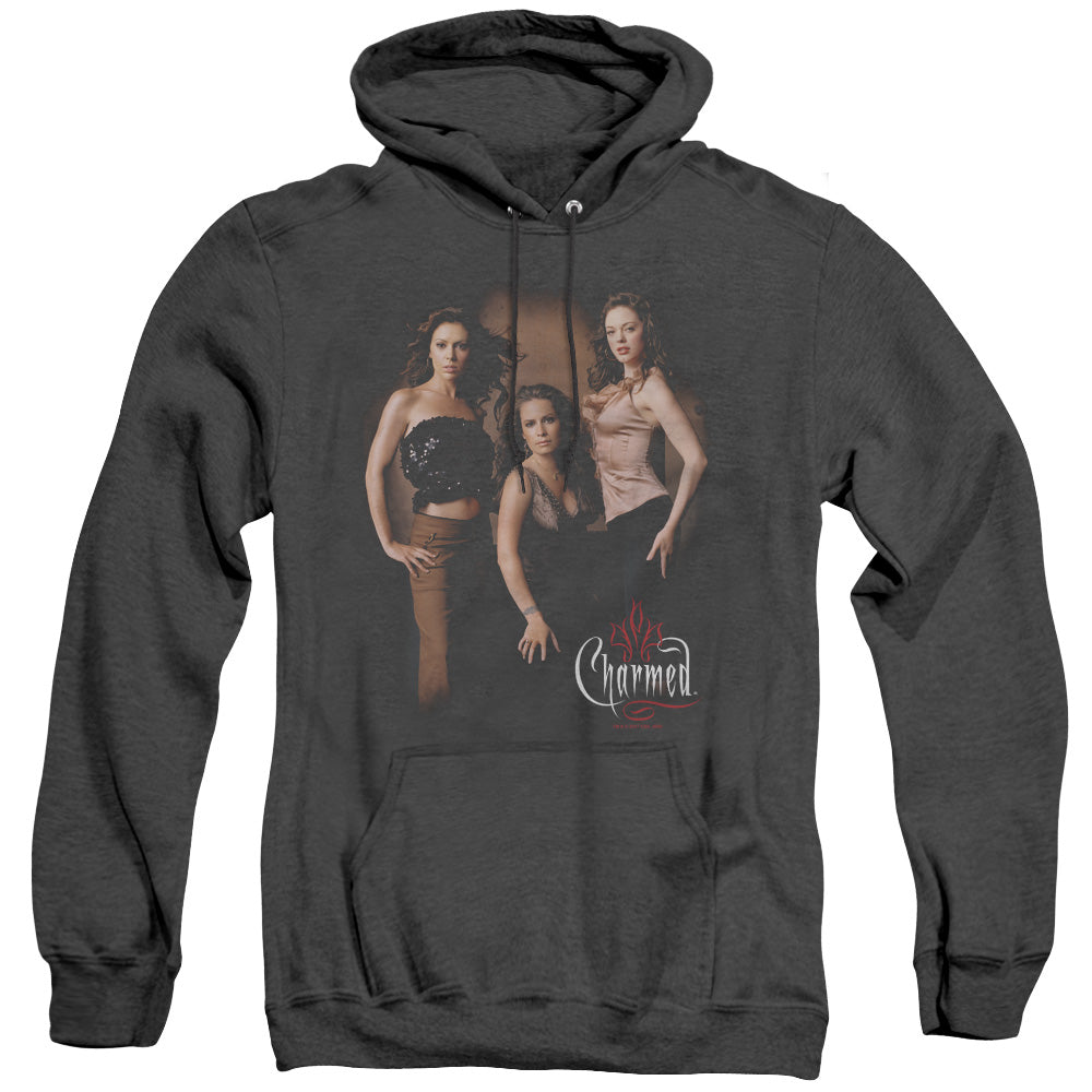 Charmed Three Hot Witches - Adult Heather Hoodie - Black