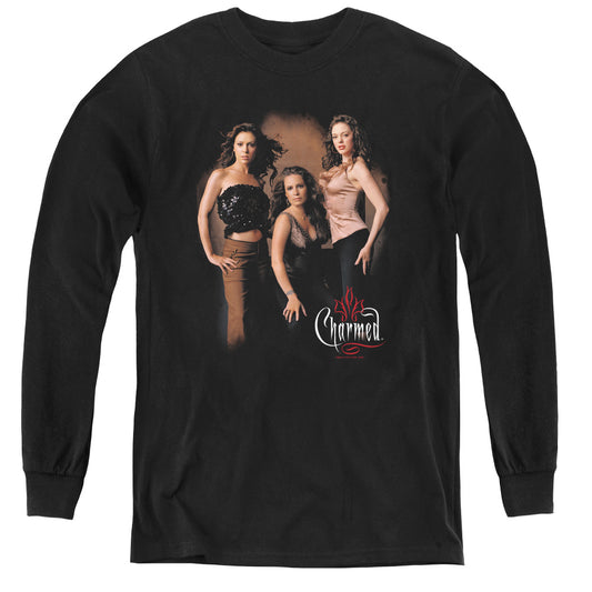 Charmed - Three Hot Witches - Youth Long Sleeve Tee - Black