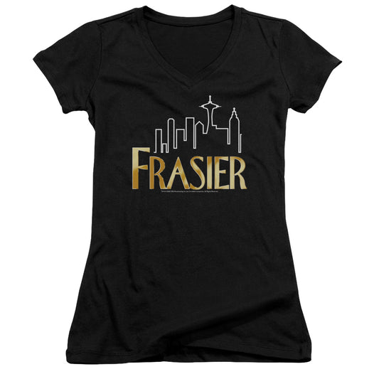 Frasier - Frasier Logo - Junior V-neck - Black