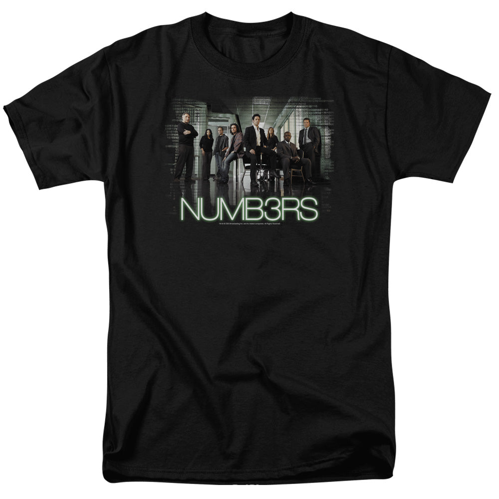 Numb3rs - Numbers Cast - Short Sleeve Adult 18/1 - Black T-shirt